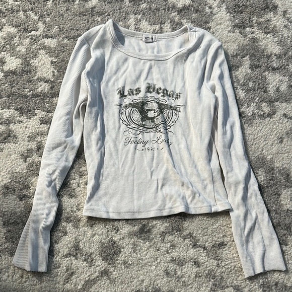 Garage women’s small Las Vegas Graphic Long Sleeve Top - White - Picture 1 of 3